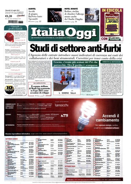 Italia oggi : quotidiano di economia finanza e politica